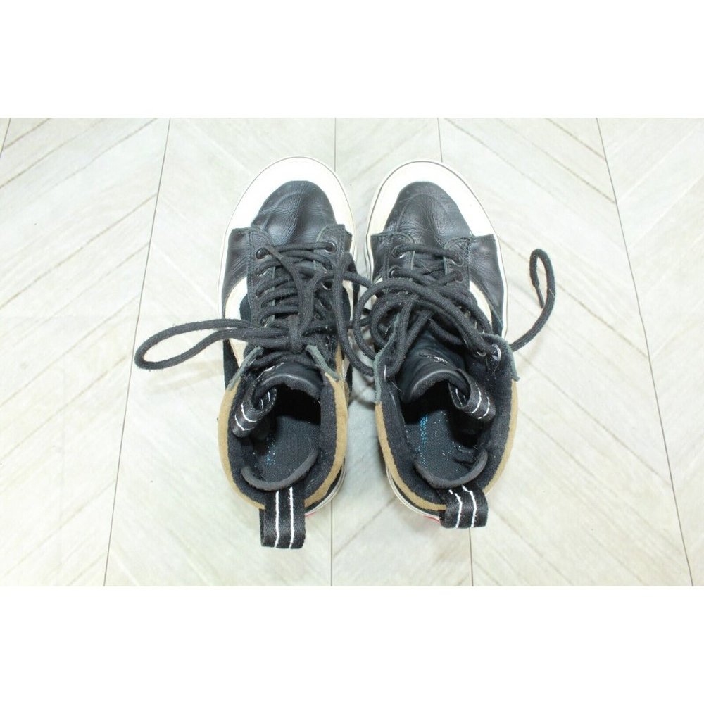 Vans Old Skool Black Leather Lace Up High Top Sneaker Shoes Size 7 - Picture 6 of 8